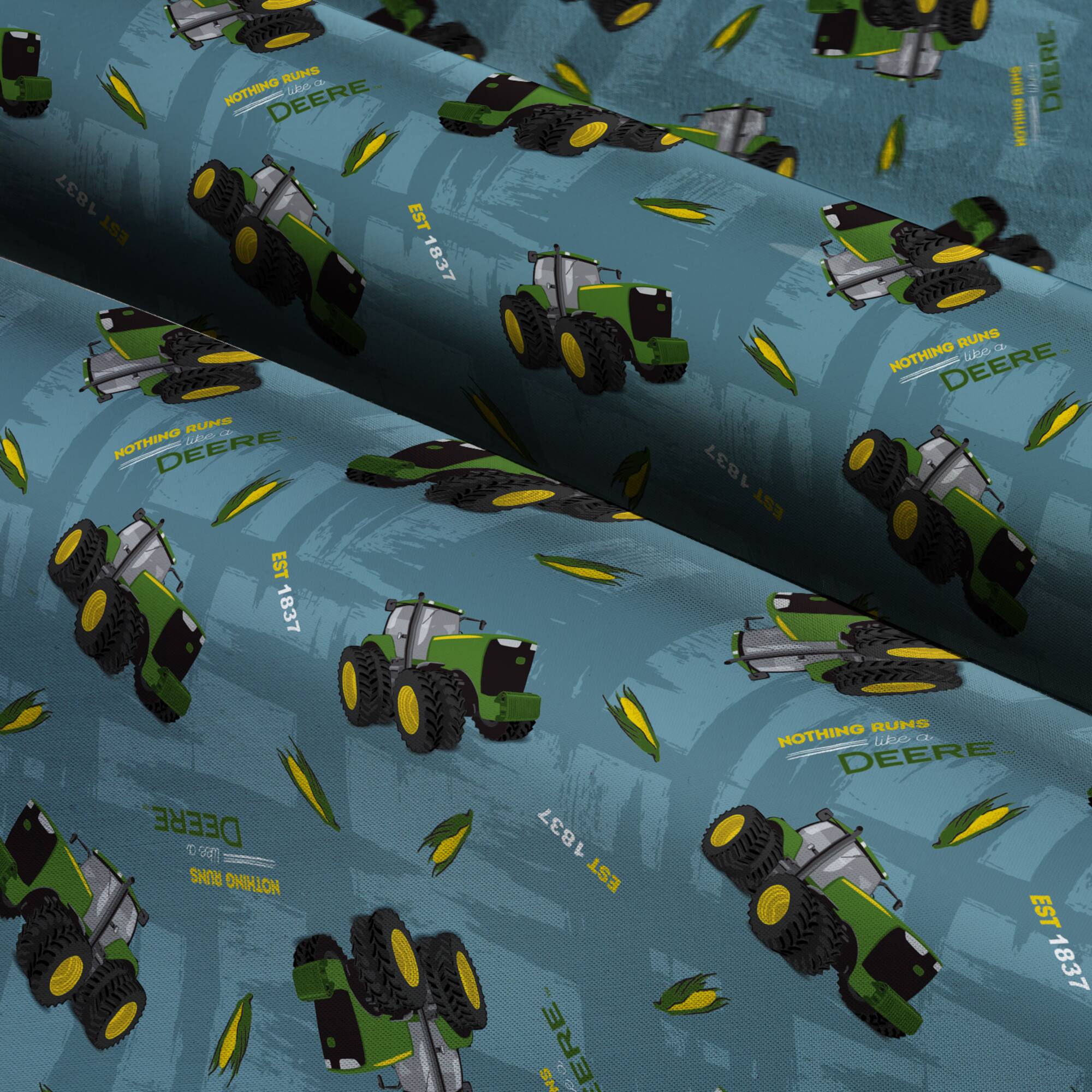 John Deere Slogans Cotton Fabric